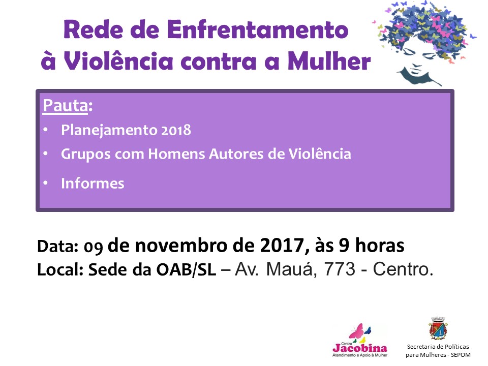 Convite Rede Violencia Mulher novembro 2017
