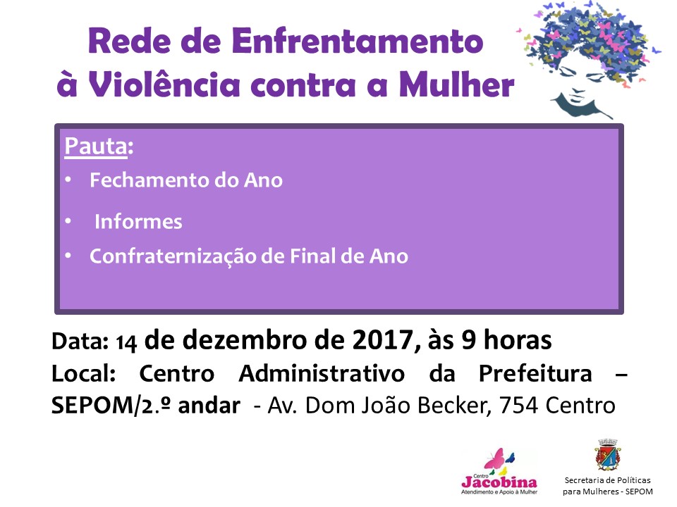 Convite Rede Violencia Mulher DEZEMBRO 2017
